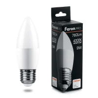 Лампа светодиодная LED 9вт Е27 белый матовая свеча Feron.PRO FERON LB-1309 38063