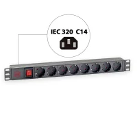 Блок розеток 19' на 8 розеток. выключатель. гнездо C14 под шнур SYSMATRIX PD 0802.000