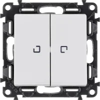 Valena LIFE Выключатель двухклавишный 10АХ 250В с подсветкой С лицевой панелью Белый Legrand/Daccord 752428