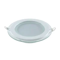 Светильник светодиодный ДВО 6 Вт 450 лм 3000К AC 220В IP20 круг D100х36мм монт d70мм Алюминий с декоративным стеклом Glass Gauss GAUSS 947111106