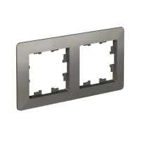 ATLASDESIGN AIR 2-постовая РАМКА, СТАЛЬ/дымчатый черный Systeme Electric ATN220902