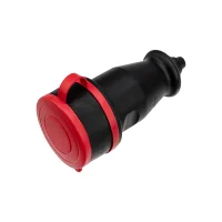 Розетка переносная влагозащищенная с крышкой, 3Р+РЕ, 32 А, IP44 каучук, REXANT 111-012