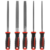 Набор напильников с двухкомпонентной рукояткой    (5шт, №2, 300/200 мм, 2-я насечка) P.I.T. HSET03-0005