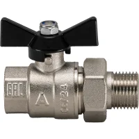 Кран шаровой полнопроходной с полусгоном 1/2' ВН/НР бабочка Aquadeel BV-200-01-15