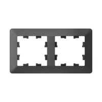 ATLASDESIGN AIR 2-постовая РАМКА, БАЗАЛЬТ/дымчатый черный Systeme Electric ATN221402