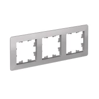 ATLASDESIGN AIR 3-постовая РАМКА, АЛЮМИНИЙ/дымчатый черный Systeme Electric ATN220303