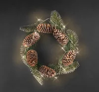 Гирлянда новогодняя светодиодная NGF-D041-02 венок-шишки и ягоды Navigator Group 95036 30641