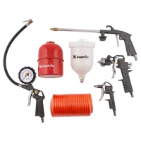 Набор пневмоинструмента, 5 предметов, быстросъемное соед., краскорасп. с верхним бачком Matrix 57304