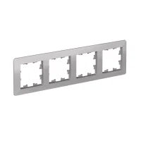 ATLASDESIGN AIR 4-постовая РАМКА, АЛЮМИНИЙ/дымчатый черный Systeme Electric ATN220304