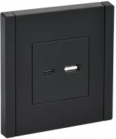 FORTE&PIANO Розетка USB A+C 3.1А FP150 черный IEK FP-U22-D31-K02