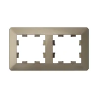 ATLASDESIGN AIR 2-постовая РАМКА, ШАМПАНЬ/дымчатый черный Systeme Electric ATN220502