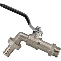 Кран шаровой водоразборный со штуцером 1/2' НР ручка рычаг Aquadeel BV-300-01-15
