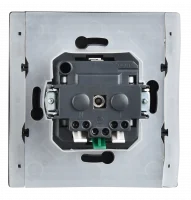 FORTE&PIANO Розетка 1-местная с заземлением с защитными шторками и крышкой безвинтовое крепление 16А IP44 FP319 серый IEK FP-R16-16-1-44-K03