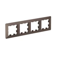 ATLASDESIGN AIR 4-постовая РАМКА, МОККО/дымчатый черный Systeme Electric ATN220604