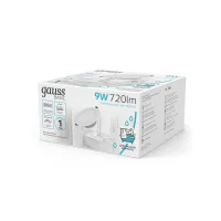 Светильник светодиодный ДВО 9 Вт 720 лм 4000К AC 220В IP54 круг D110х44мм монт d75мм Алюминий Basic Gauss GAUSS 9033420209