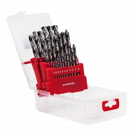 Набор сверел по металлу из быстрорежущей стали HSS-G 25 шт Интерскол 18101.025