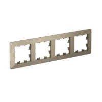 ATLASDESIGN AIR 4-постовая РАМКА, ШАМПАНЬ/дымчатый черный Systeme Electric ATN220504