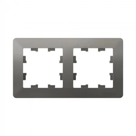 ATLASDESIGN AIR 2-постовая РАМКА, СТАЛЬ/дымчатый черный Systeme Electric ATN220902