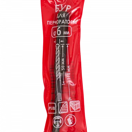 2011011000600 Бур SDS-plus (2 спирали, 2 резца)  6.0 x 110 Интерскол 