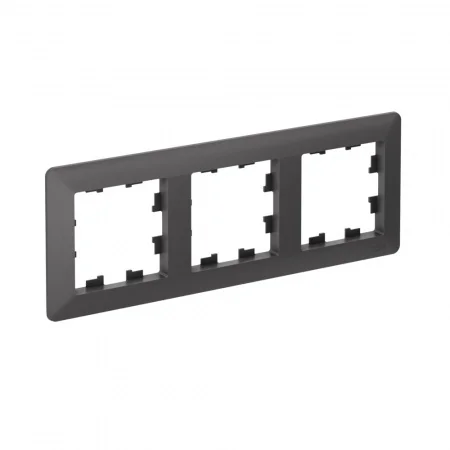 ATLASDESIGN AIR 3-постовая РАМКА, БАЗАЛЬТ/дымчатый черный Systeme Electric ATN221403