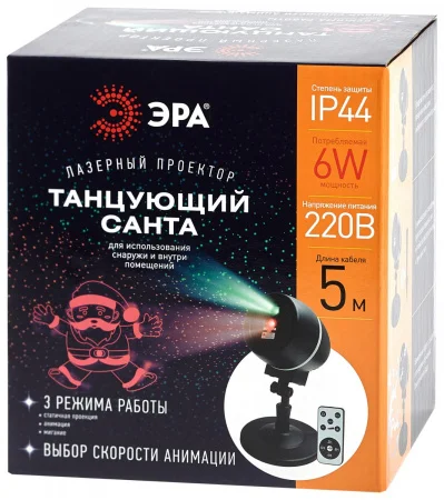 Б0047977 Проектор Laser Танцующий Санта, IP44, 220В ENIOP-06 ЭРА 