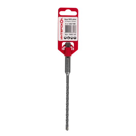 Бур SDS-plus (2 спирали, 2 резца)  5х160/100 Интерскол 0505.160