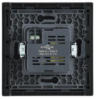 FORTE&PIANO Розетка USB A+C 3.1А FP150 черный IEK FP-U22-D31-K02