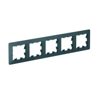 ATLASDESIGN AIR 5-постовая РАМКА, ИЗУМРУД/дымчатый черный Systeme Electric ATN220805