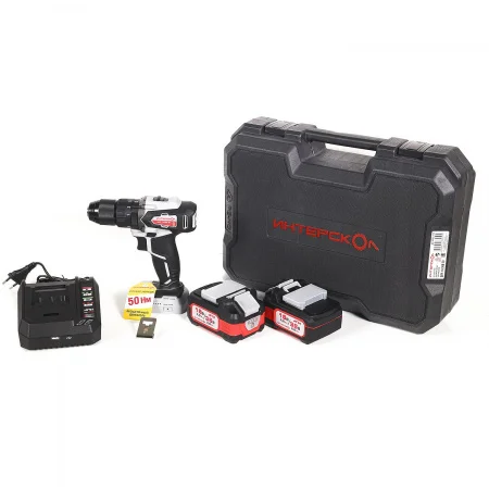 ДАУ-13/36В 50 бесщеточная ударн. аккум. дрель-шуруп. Li-ion АПИ (кейс, 2 аккум. 2.0Ач. ЗУ) Интерскол 850.2.2.70