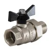 Кран шаровой полнопроходной с полусгоном 1/2' ВН/НР бабочка Aquadeel BV-200-01-15