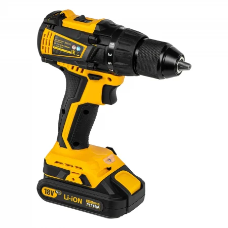 Дрель-шуруповерт аккумуляторная, бесщет. BLDL-IB-18-02, Li-Ion, 18 В, 2 акк. Denzel 26121