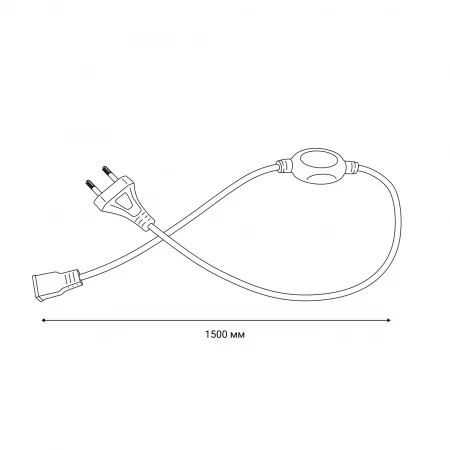 Провод электрический для подключения монохромных светодиодных лент ULS-3528 сетевого напряжения к сети 220В UCX-SP2/A67-NNN WHITE 1 STICKER Uniel 7690 07690