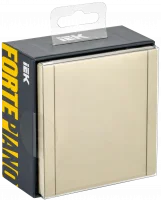 FORTE&PIANO Розетка 1-местная с заземлением с защитными шторками и крышкой безвинтовое крепление 16А IP44 FP419 ваниль IEK FP-R16-16-1-44-K10