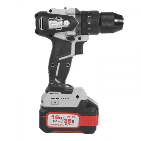 ДАУ-13/36В 50 бесщеточная ударн. аккум. дрель-шуруп. Li-ion АПИ (кейс, 2 аккум. 2.0Ач. ЗУ) Интерскол 850.2.2.70