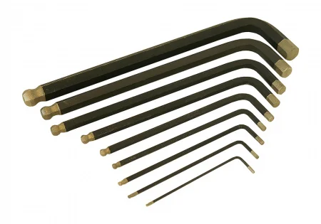 Набор шестигранных ключей с шариковым наконечником алмазное покрытие сталь S2 1.5-10'мм(1 комплект - 9шт) Sturm HK1045-04-9-L