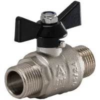 Кран шаровой полнопроходной  3/4' НР бабочка Aquadeel BV-100-05-20