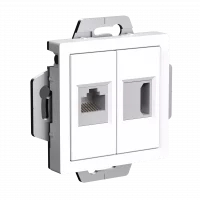 ATLASDESIGN РОЗЕТКА двойная HDMI+RJ45, кат.5Е, механизм, БЕЛЫЙ Systeme Electric ATN000182