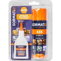 Набор универсальный супер-клей Sormat MDF Kit клей80 г. + активатор 400 мл. SORMAT 9630220480