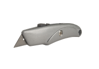 Нож для линолеума с выдвижным трапецевидным лезвием фиксатор металлический корпус Sturm 1076-02-P1