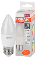 Лампа светодиодная LED 7 Вт E27 3000К 560Лм свеча 220 В (замена 60Вт) OSRAM LEDVANCE 4058075579446