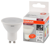 Лампа светодиодная LED 7 Вт GU10 6500К 560Лм спот 220 В (замена 60Вт) OSRAM LEDVANCE 4058075581616