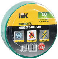 Изолента ПВХ зеленая 15мм 10м IEK UIZ-13-10-10M-K06