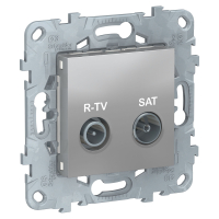 Розетка UNICA NEW R-TV/SAT одиночная алюминий Schneider Electric NU545430