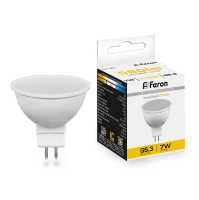 Лампа светодиодная LED 7вт 230в G5.3 теплая FERON LB-26 80LED 25235