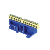 Шина нулевая 63.14 изолятор на DIN-рейку латунь EKF sn0-63-14-d