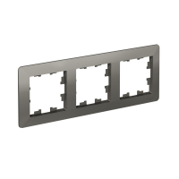 ATLASDESIGN AIR 3-постовая РАМКА, СТАЛЬ/дымчатый черный Systeme Electric ATN220903