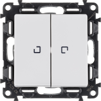 Valena LIFE Выключатель двухклавишный 10АХ 250В с подсветкой С лицевой панелью Белый Legrand/Daccord 752428