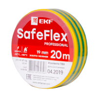 Изолента ПВХ желто-зеленая 19мм 20м серии SafeFlex EKF plc-iz-sf-yg