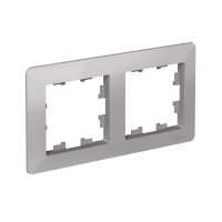 ATLASDESIGN AIR 2-постовая РАМКА, АЛЮМИНИЙ/дымчатый черный Systeme Electric ATN220302