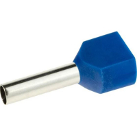 Наконечник-гильза двойная с изолир.фланцем 2.5 кв.мм синий (НШВИ2) DKC IFD2-2.5-10BL